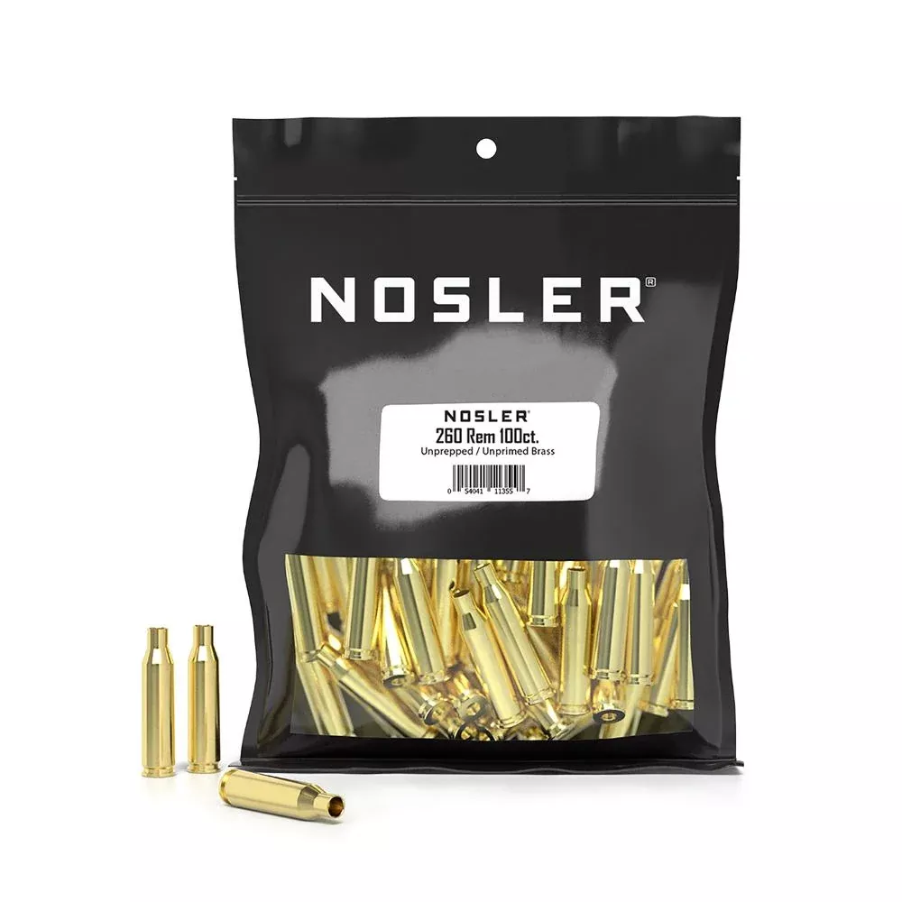 .260 Rem Nosler Unprimed Brass -100ct