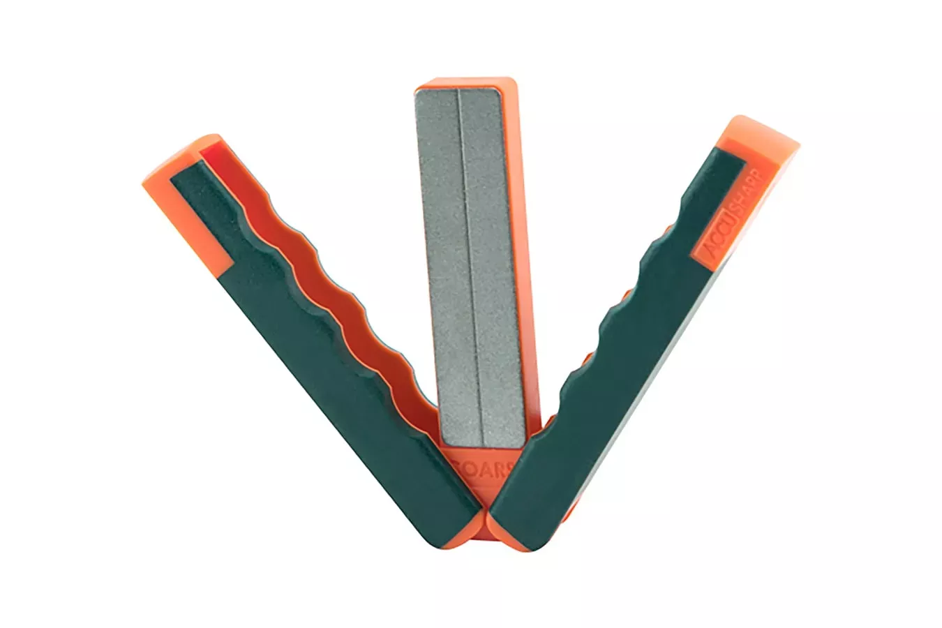 Accusharp Paddle Sharpener Folding Fine, Coarse Diamond Sharpener Gray/Orange Overmolded Rubber Handle - Hunt Gear Supply