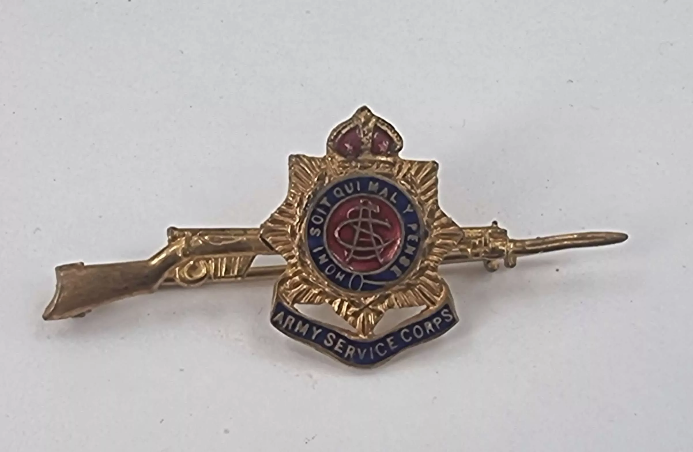 'Army Service Corps Sweetheart Brooch with Rifle - Trade In Military