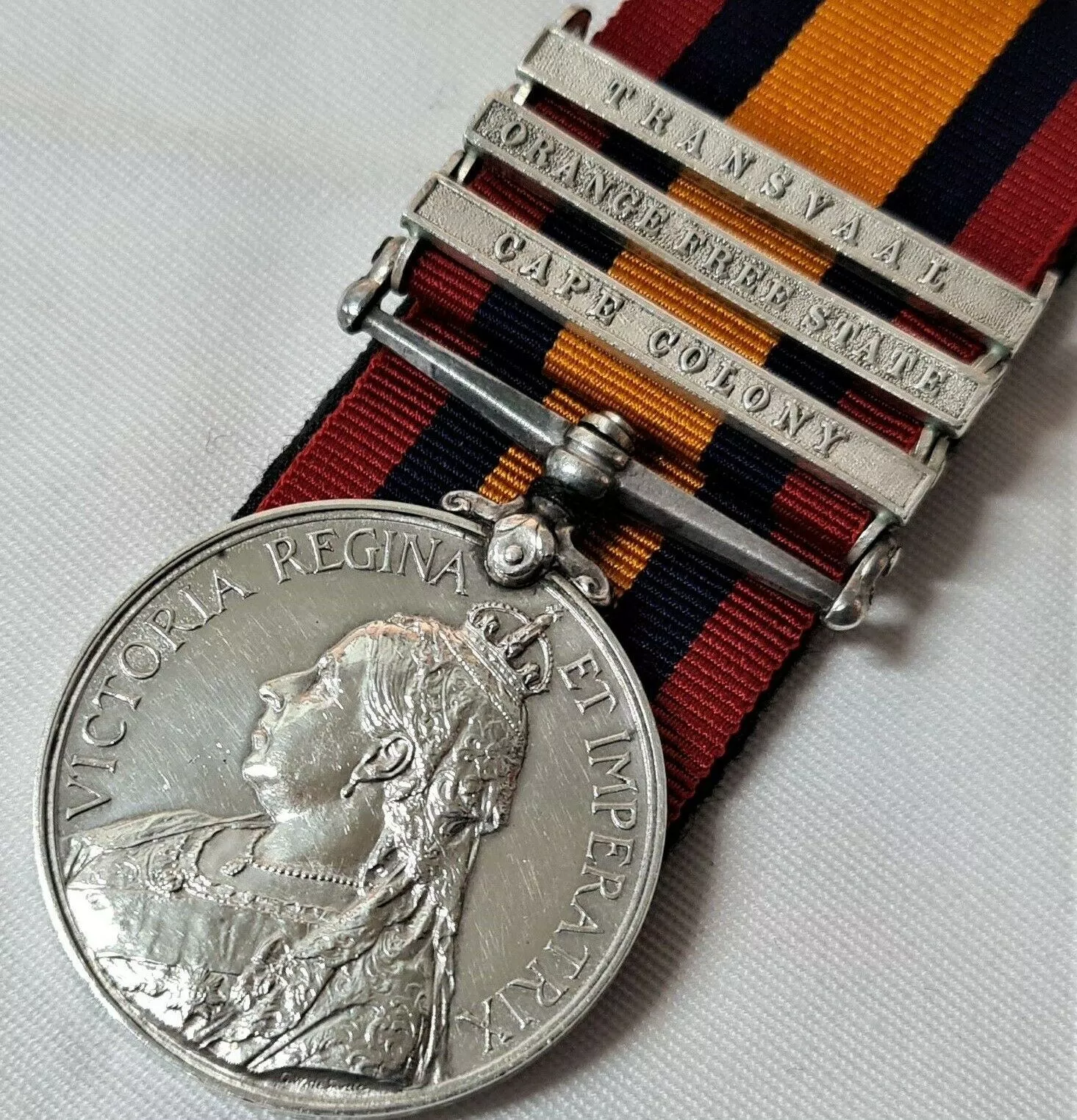 BRITISH PRE WW1 QUEEN’S SOUTH AFRICA MEDAL: QSA: LT. W.M. TOWNSHEND GLAMORGANSHIRE IMPERIAL YEOMANRY