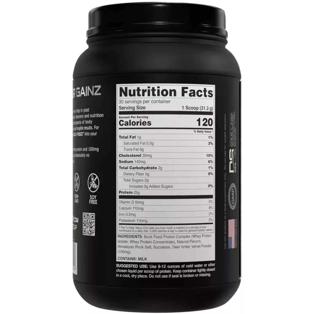 Bucked Up Buck Feed Protein Vanilla 30 Serving Tub - Hudson Valley Arms