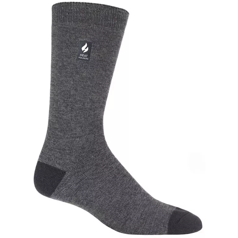 Heat Holders Men's Twist Ultra Lite Casual Crew Socks - Charcoal - L - Hunt Gear Supply