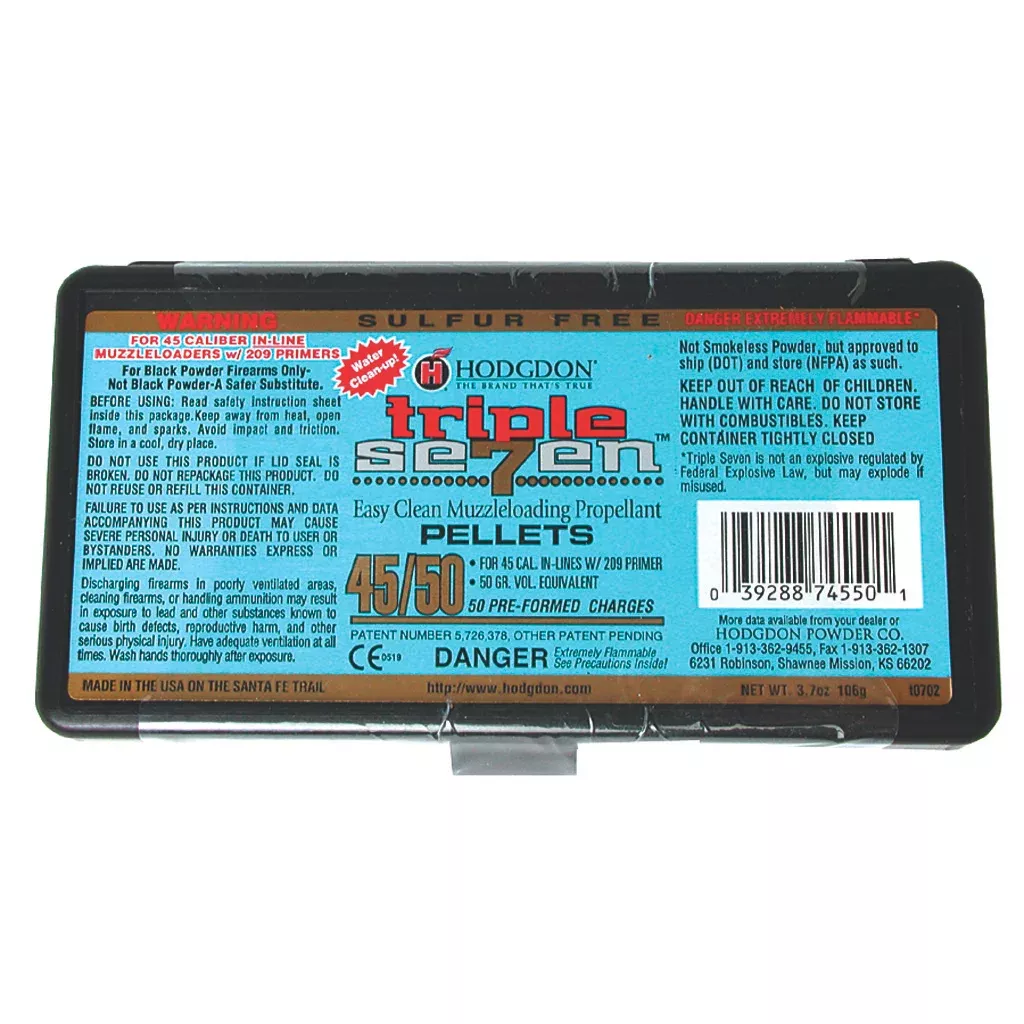 Hodgdon Triple Seven Pellets .45 cal. 50 gr. 50 pk. HAZMAT - Hudson Valley Arms