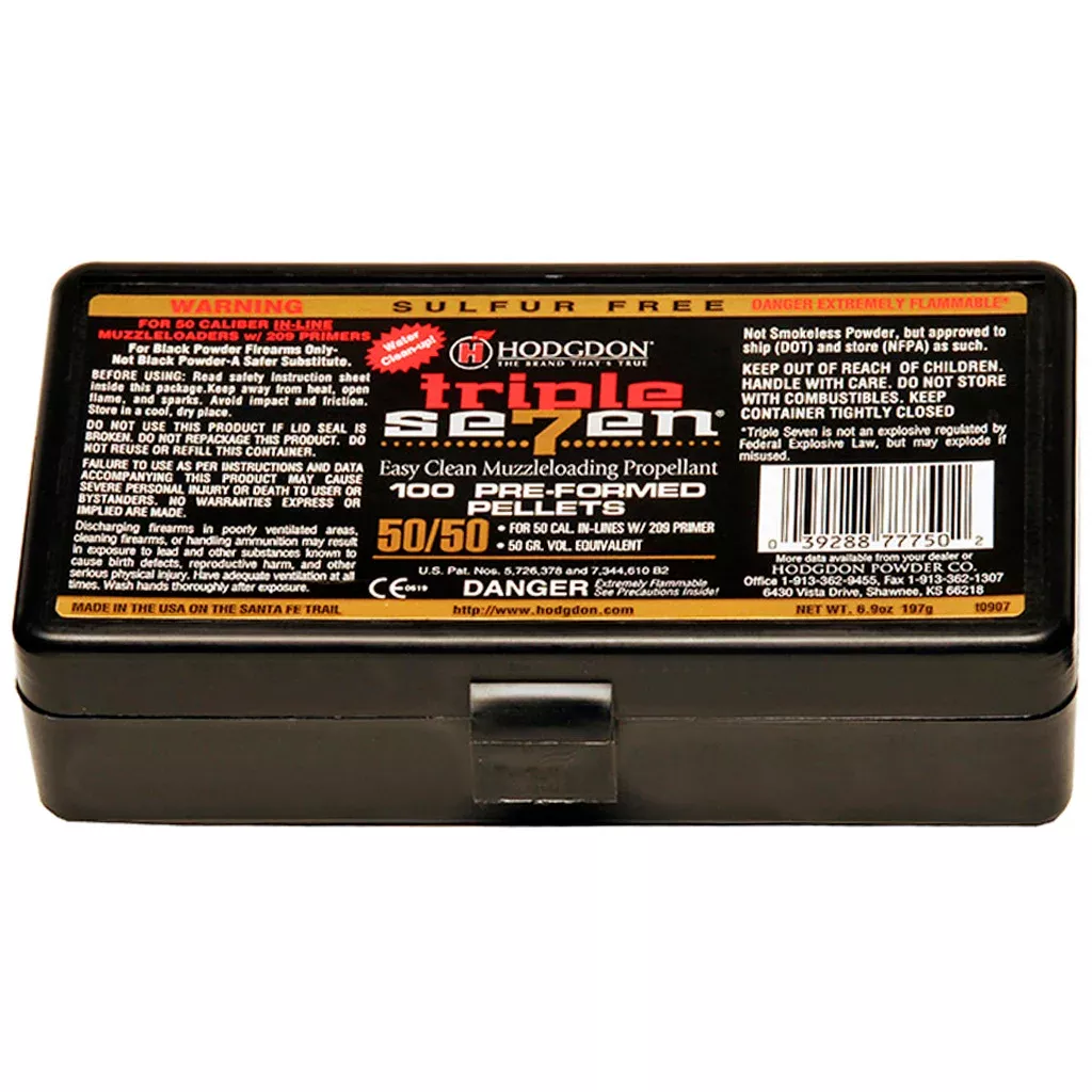 Hodgdon Triple Seven Pellets .50 cal. 50 gr. 100 pk. HAZMAT - Hudson Valley Arms