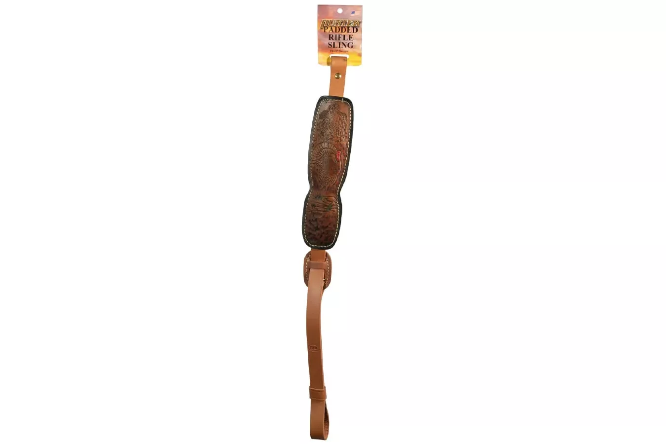 Hunter Company Inc Trophy Custom Sling Brown Leather with Suede Lining, Turkey Engraving & Padded Design - Hunt Gear Supply