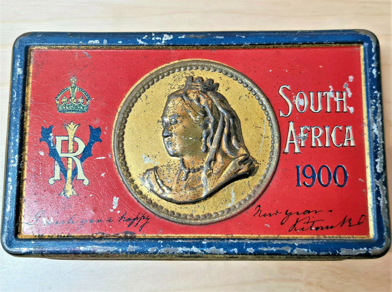 Pre WW1 British Army Boer War era Queen Victoria Chocolate Tin